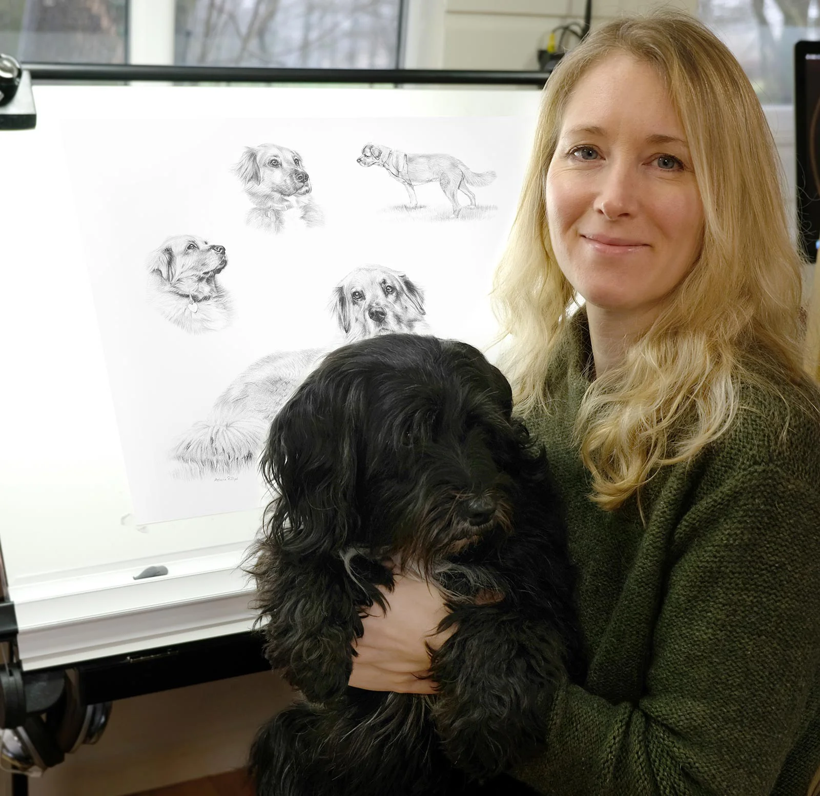 Pet Portraits in Pencil by Melanie Phillips