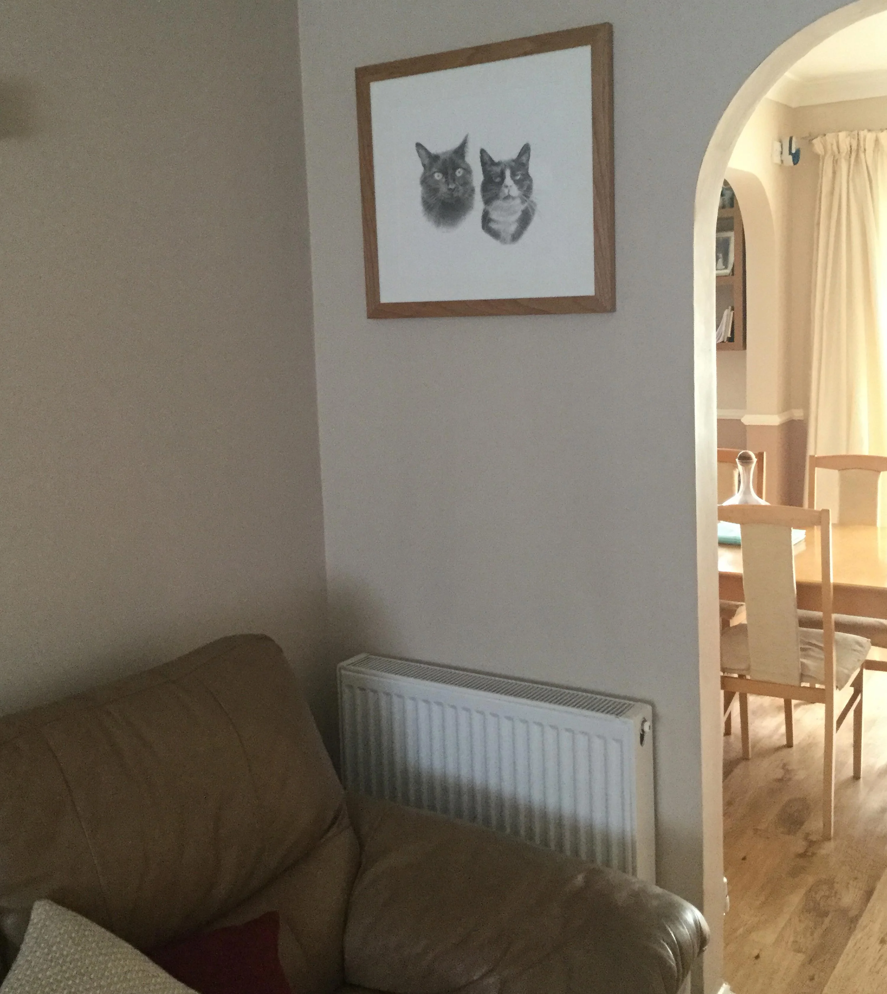 Double Cat Pet Portraits in Pencil