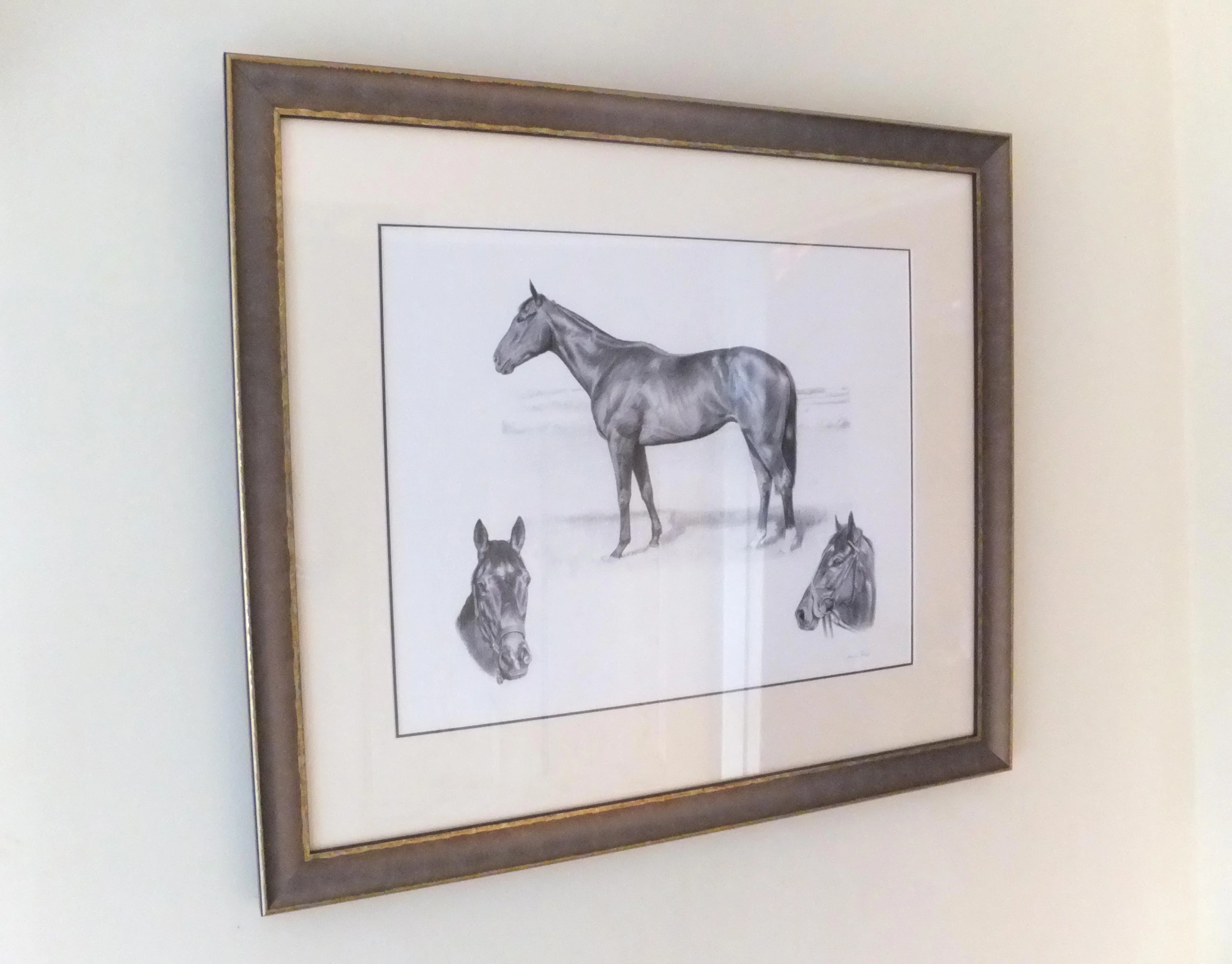 Racehorse Pet Portraits Print Framed