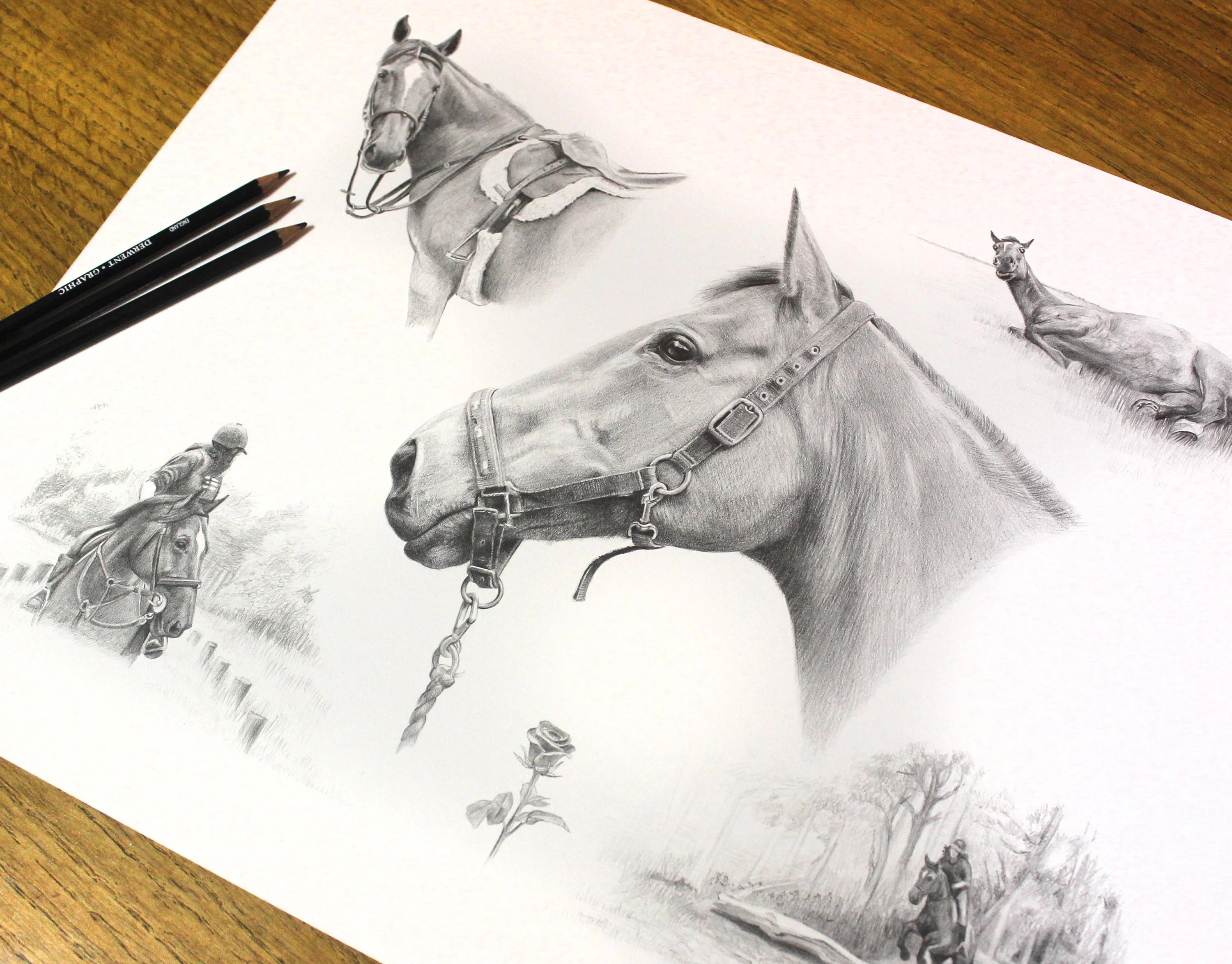Montage Pet Portraits with Pencils